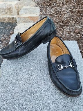 Men's Alden Cape Cod Collection Black Leather Loafers Horse Bit Detail 9.5 D